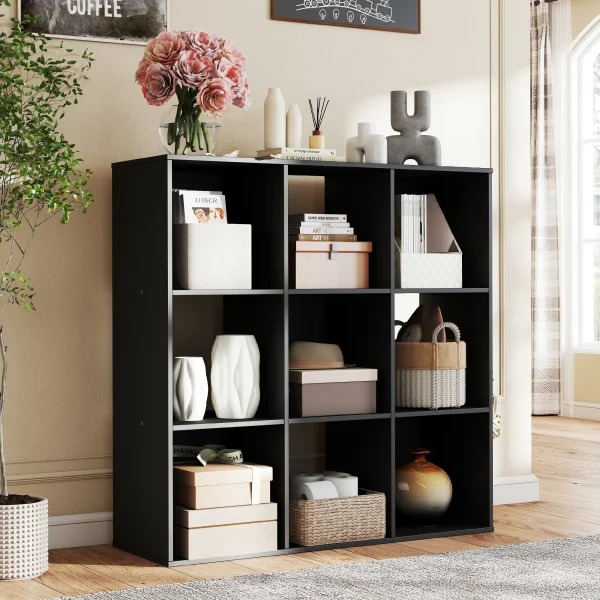 Functional 9 Cube Wooden Storage Organizer/Bookshelf