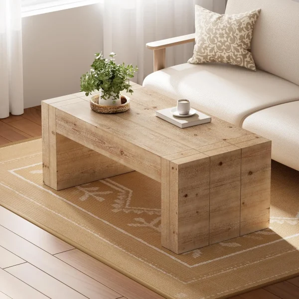 Modern Rustic Rectangular Wood Coffee Table