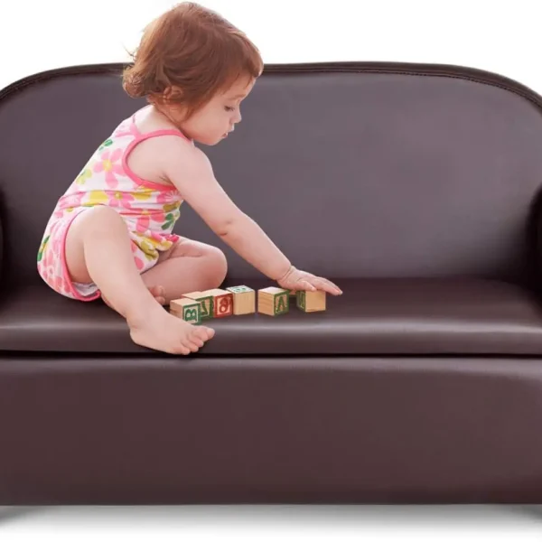 2-in-1 Kids Leather Toddler Sofa with Storage