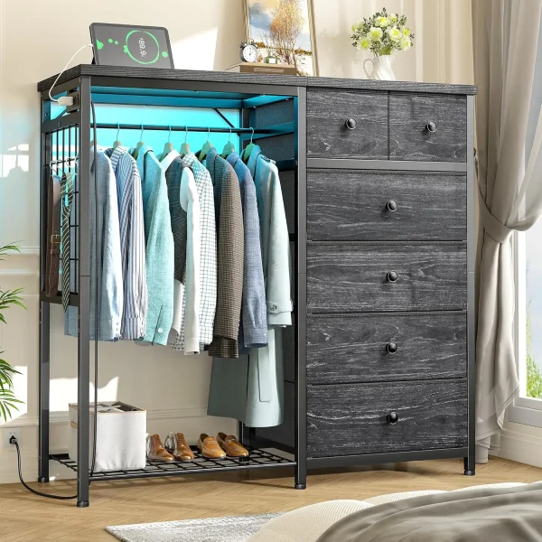 Hanging Dresser Rack with 6 Drawers