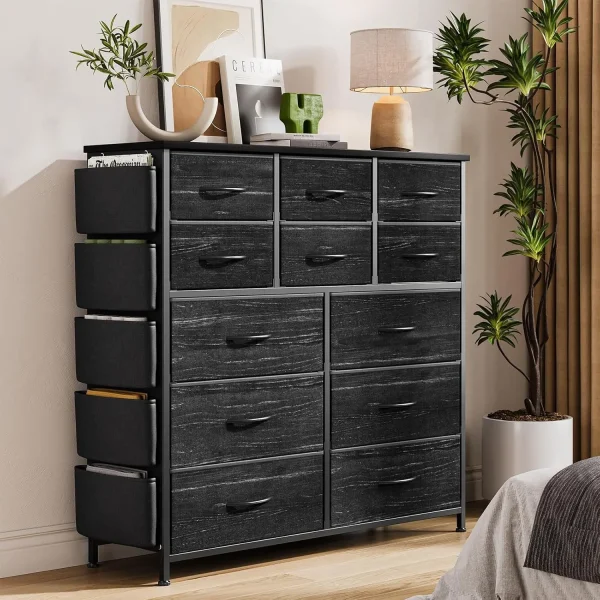 12-Drawer Metal Frame Fabric Dresser